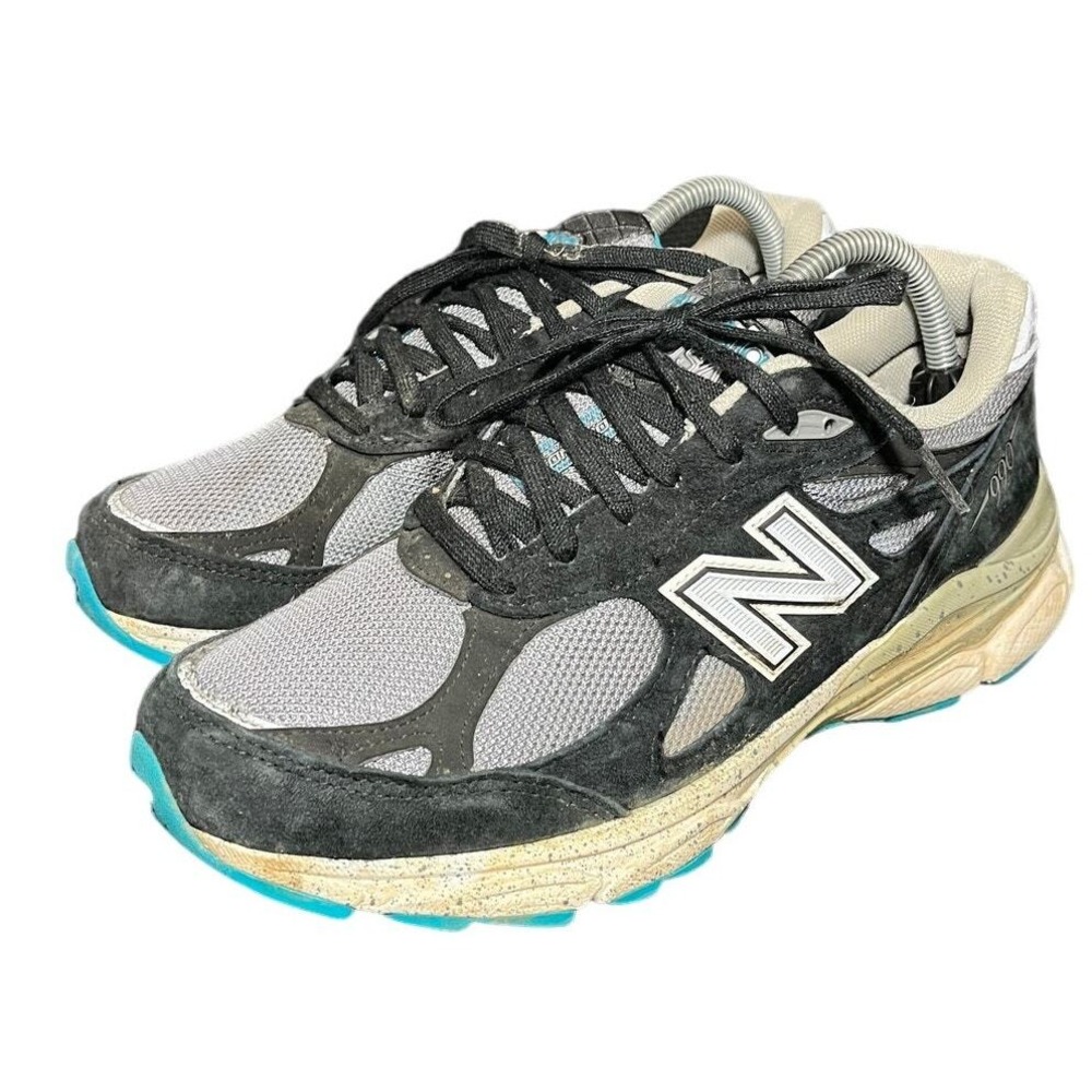 New Balance 990v3 Mens 8.5 Black‎ Teal M990OB3 Made in USA Running Shoes